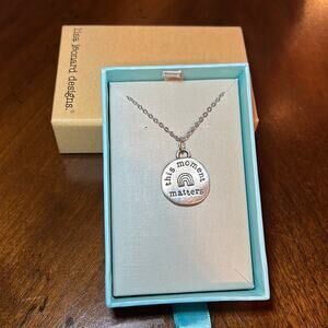 Lisa Leonard Designs Pewter pendant Necklace #519 New in Box This Moment Matters